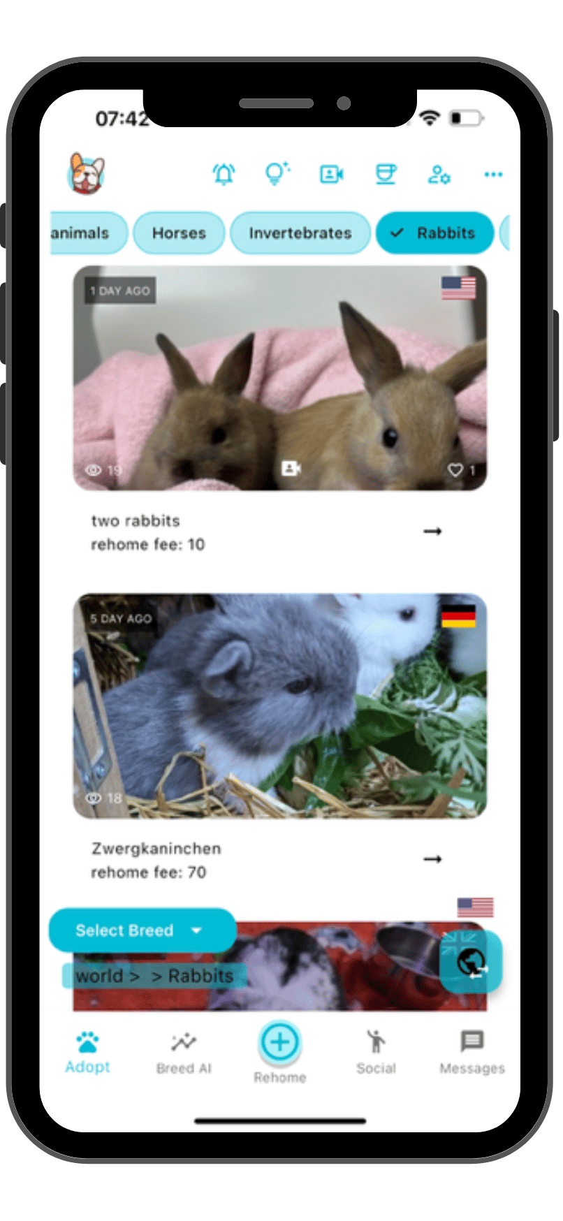 Best app to adopt rabbits screenshot